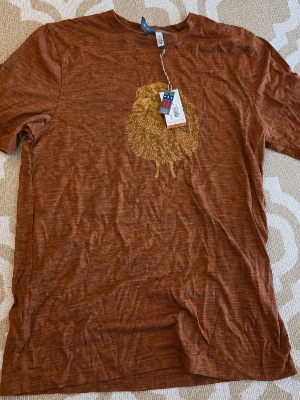 Men's Brown Graphic Short-Sleeve T-Shirt